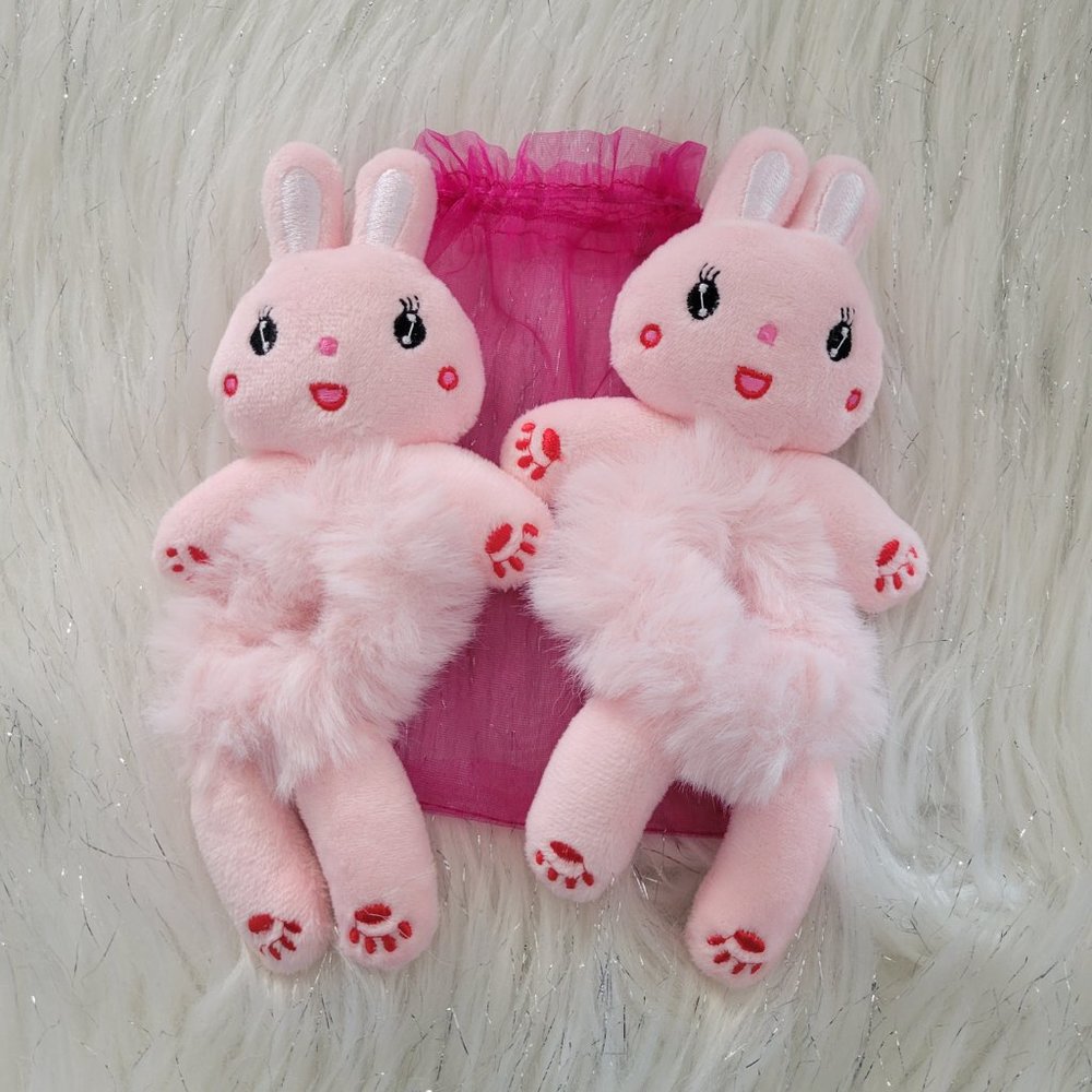 Set of 2 Plush Bunny Scrunchies